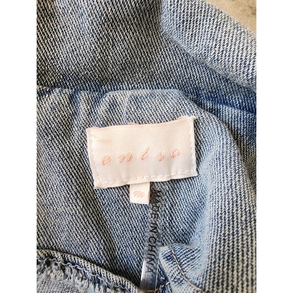 Entro Boutique Womens Light Wash Denim Blazer Jacket Size M‎ 100% Cotton Blue - Picture 6 of 9